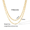 Wholesale Women's Stainless Steel Multilayer Ushape Geometric Necklace With Electroplating Vacuum Real Gold In Furnace Treatment