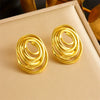 Wholesale Women's Stainless Steel Multiturn Spiral Geometric Electroplated Waterproof Earrings