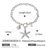 Wholesale Women's Stainless Steel Natural Freshwater Pearl Bracelet With Starfish Shell And Geometric Pattern Electroplated