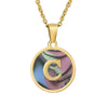 Wholesale Women's Stainless Steel Natural Shell Letter Necklace With Oil Dripping Titanium Steel Pendant And Electroplated 18K Gold