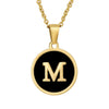 Wholesale Women's Stainless Steel Natural Shell Letter Necklace With Oil Dripping Titanium Steel Pendant And Electroplated 18K Gold