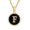 Wholesale Women's Stainless Steel Natural Shell Letter Necklace With Oil Dripping Titanium Steel Pendant And Electroplated 18K Gold