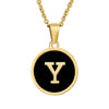 Wholesale Women's Stainless Steel Natural Shell Letter Necklace With Oil Dripping Titanium Steel Pendant And Electroplated 18K Gold