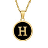 Wholesale Women's Stainless Steel Natural Shell Letter Necklace With Oil Dripping Titanium Steel Pendant And Electroplated 18K Gold