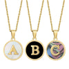 Wholesale Women's Stainless Steel Natural Shell Letter Necklace With Oil Dripping Titanium Steel Pendant And Electroplated 18K Gold
