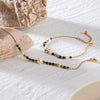 Wholesale Women's Stainless Steel Natural Stone Geometric Beaded Love Bracelet With Electroplating Retro Fashion Jewelry
