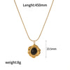 Wholesale Women's Stainless Steel Natural Stone Necklace With Geometric Pattern And Snake Bone Chain Mixed Gemstone Inlay Electroplated