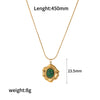 Wholesale Women's Stainless Steel Natural Stone Necklace With Geometric Pattern And Snake Bone Chain Mixed Gemstone Inlay Electroplated