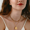 Wholesale Women's Stainless Steel Necklace With Flower Pendant Vacuum Real Gold Plated In Pvd Furnace And Black Rope Chain