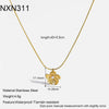 Wholesale Women's Stainless Steel Necklace With Flower Pendant Vacuum Real Gold Plated In Pvd Furnace And Black Rope Chain