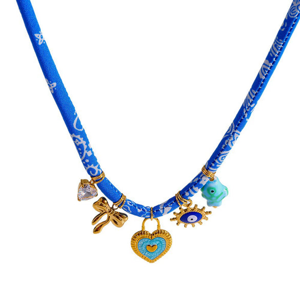 Wholesale Women's Stainless Steel Necklace With Heartshaped And Geometric Pendants Pvd Furnace Vacuum Real Gold Plated