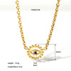 Wholesale Women's Stainless Steel Necklace With Retro Hollow Angel Eye Pendant 18K Gold Plated Geometric Pattern Vacuum Real Gold Electroplating In Pvd Furnace