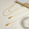 Wholesale Women's Stainless Steel Ocean Series Geometric Shell Pendant Necklace With Electroplating