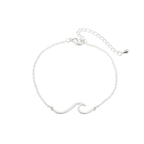 Wholesale Women's Stainless Steel Ocean Wave Irregular Geometric Hollow Electroplated Bracelet