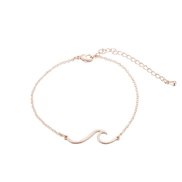 Wholesale Women's Stainless Steel Ocean Wave Irregular Geometric Hollow Electroplated Bracelet