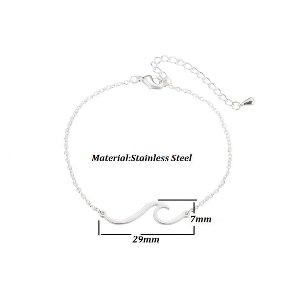 Wholesale Women's Stainless Steel Ocean Wave Irregular Geometric Hollow Electroplated Bracelet