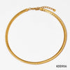 Wholesale Women's Stainless Steel Omega Chain Necklace With Thick And Thin Striped Design And Electroplating Process Geometric Style