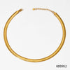 Wholesale Women's Stainless Steel Omega Chain Necklace With Thick And Thin Striped Design And Electroplating Process Geometric Style