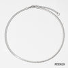 Wholesale Women's Stainless Steel Omega Chain Necklace With Thick And Thin Striped Design And Electroplating Process Geometric Style