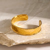 Wholesale Women's Stainless Steel Open Bracelet With Hammer Pattern French Retro Light Luxury Exquisite Simple Style Electroplated