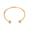 Wholesale Women's Stainless Steel Open Bracelet With Round Beads And Geometric Design Electroplated 18K Gold Non Fading