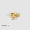 Wholesale Women's Stainless Steel Open Love Ring With Heart Pattern And Pvd Furnace Real Gold Plating