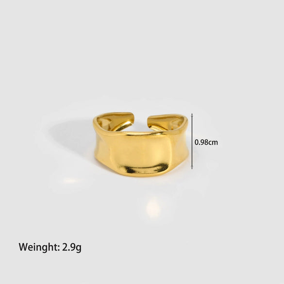 Wholesale Women's Stainless Steel Open Love Ring With Heart Pattern And Pvd Furnace Real Gold Plating