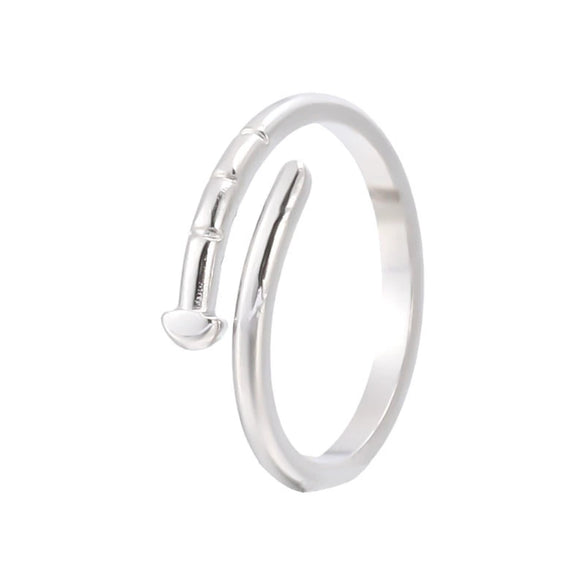 Wholesale Women's Stainless Steel Open Nail Ring With Geometric Design And Electroplating Treatment