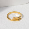 Wholesale Women's Stainless Steel Open Nail Ring With Geometric Design And Electroplating Treatment