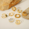 Wholesale Women's Stainless Steel Open Ring Geometric Style Electroplated