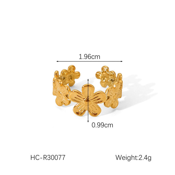 Wholesale Women's Stainless Steel Open Ring Geometric Style Electroplated