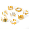 Wholesale Women's Stainless Steel Open Ring Geometric Style Electroplated