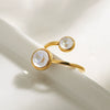 Wholesale Women's Stainless Steel Open Ring Jewelry With Geometric Pattern And French Retro Style Electroplated