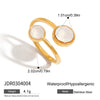 Wholesale Women's Stainless Steel Open Ring Jewelry With Geometric Pattern And French Retro Style Electroplated
