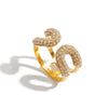 Wholesale Women's Stainless Steel Open Ring Set With Diamonds In Ushaped Original Design