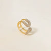 Wholesale Women's Stainless Steel Open Ring Set With Diamonds In Ushaped Original Design