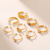 Wholesale Women's Stainless Steel Open Ring With Bow And Geometric Pattern Inlaid Zircon