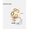 Wholesale Women's Stainless Steel Open Ring With Geometric Design And Electroplating