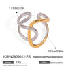 Wholesale Women's Stainless Steel Open Ring With Gold And Silver Color Matching Geometric Style And Electroplating Design