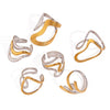 Wholesale Women's Stainless Steel Open Ring With Gold And Silver Color Matching Geometric Style And Electroplating Design