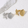Wholesale Women's Stainless Steel Open Ring With Ocean Elements Starfish Shell Simple Beach Holiday Style Adjustable Electroplated