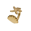 Wholesale Women's Stainless Steel Open Ring With Ocean Elements Starfish Shell Simple Beach Holiday Style Adjustable Electroplated