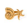 Wholesale Women's Stainless Steel Open Ring With Starfish And Conch Geometric Style Electroplated