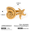 Wholesale Women's Stainless Steel Open Ring With Starfish And Conch Geometric Style Electroplated
