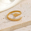 Wholesale Women's Stainless Steel Open Snake Ring With Real Gold Plating And Animal Style
