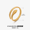 Wholesale Women's Stainless Steel Open Snake Ring With Real Gold Plating And Animal Style