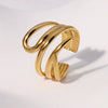 Wholesale Women's Stainless Steel Openended Geometric Ring With Electroplating Minimalist Style