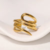 Wholesale Women's Stainless Steel Openended Geometric Ring With Electroplating Minimalist Style