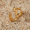 Wholesale Women's Stainless Steel Opening Double Love Ring With Geometric Design And Electroplating Exquisite Fashion Jewelry With Joker Trend And Sweet Wind