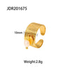 Wholesale Women's Stainless Steel Opening Ring With Freshwater Pendant 18K Gold Plated Star Patterned Pendant Ring
